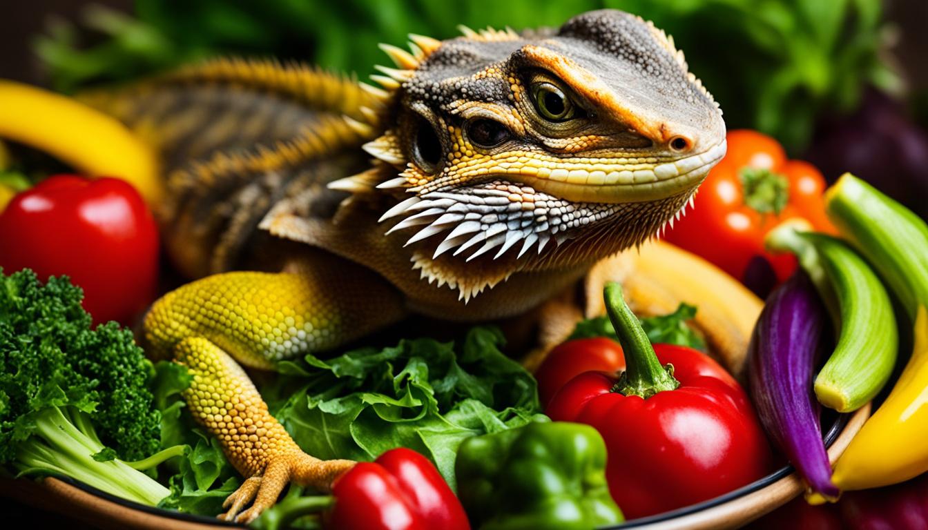 Bearded Dragon Eating Vegetables