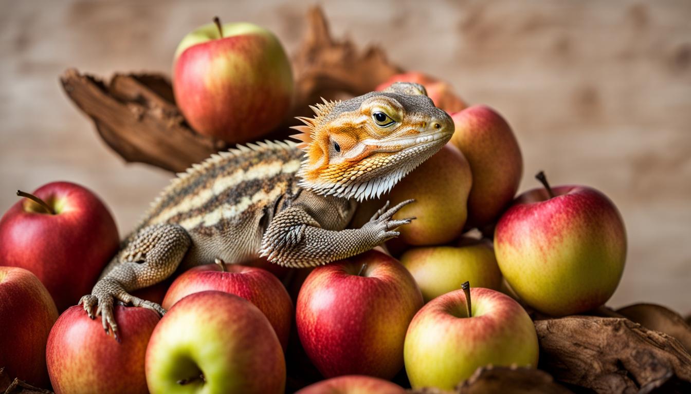 apples and bearded dragon biting