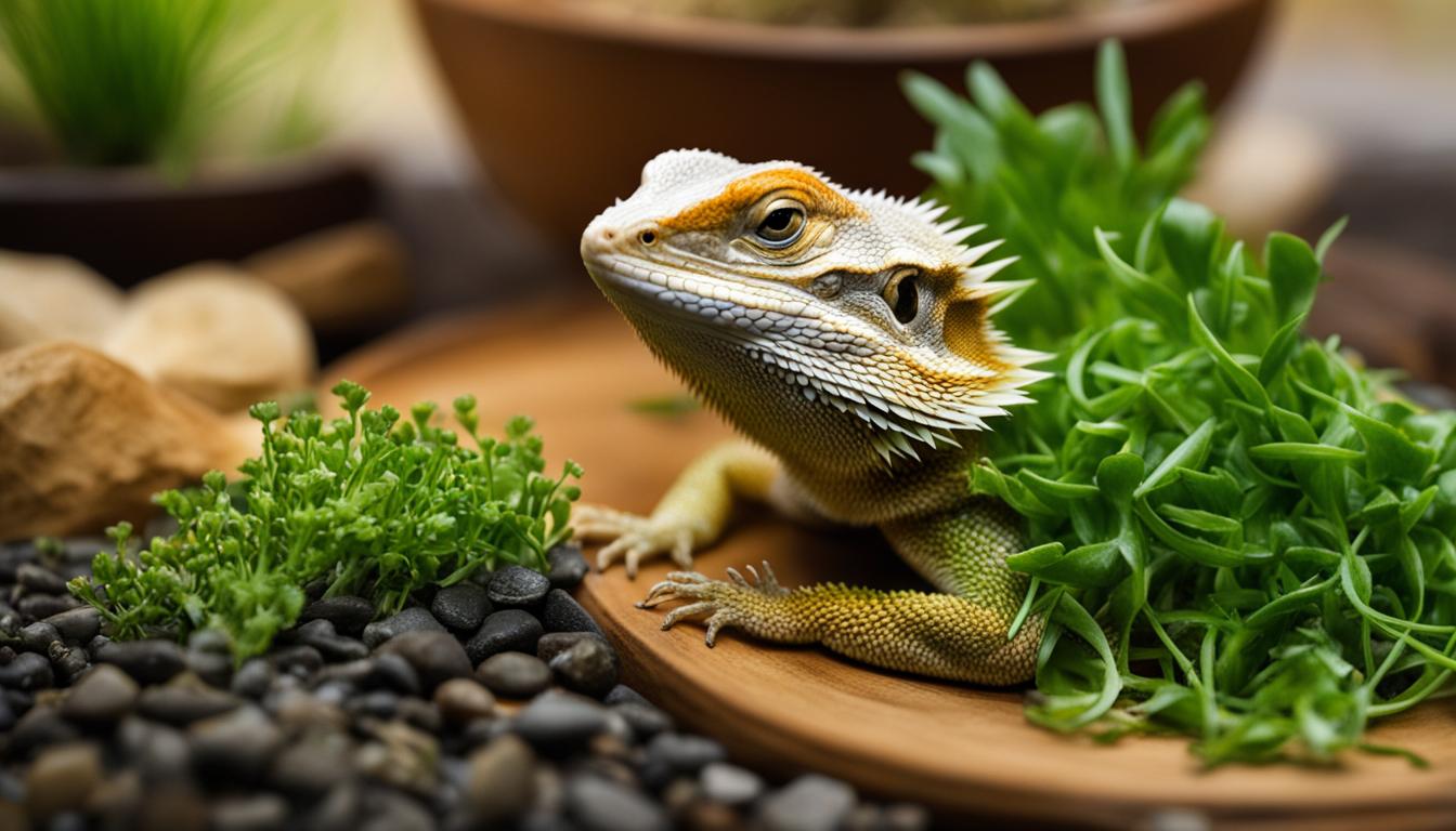 bearded dragon and chia sprouts
