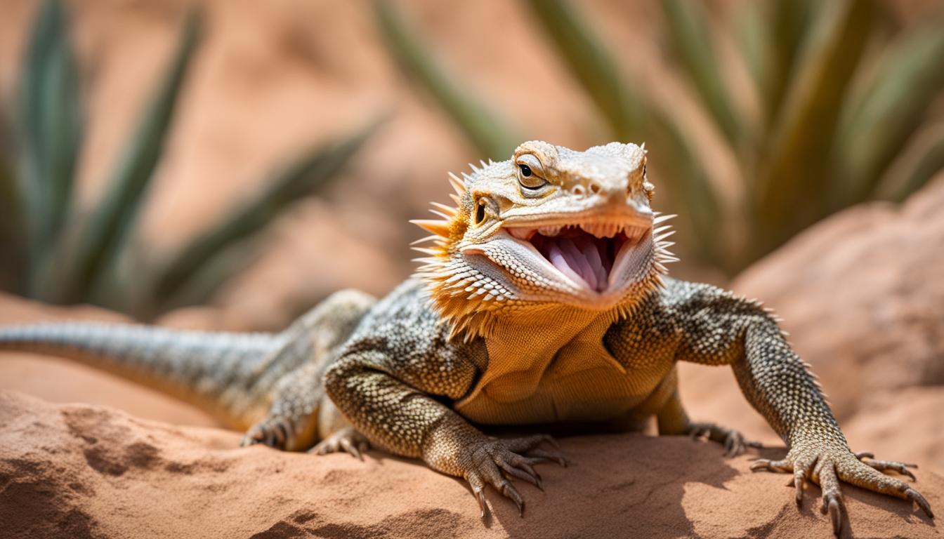 funny reaction of bearded dragon to tickling